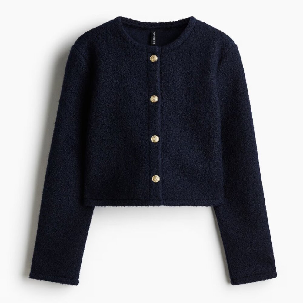 H&M Navy Blue Cardigan with Gold Buttons